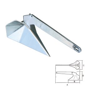 Gamma horgony 7,5 kg inox