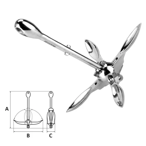 Négykapás horgony 1,5 kg inox