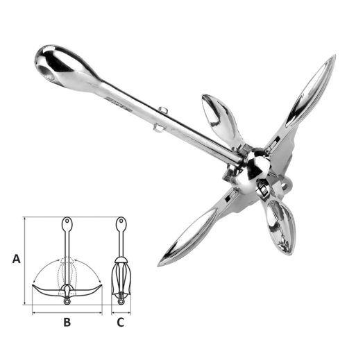 Négykapás horgony 3,2 kg inox