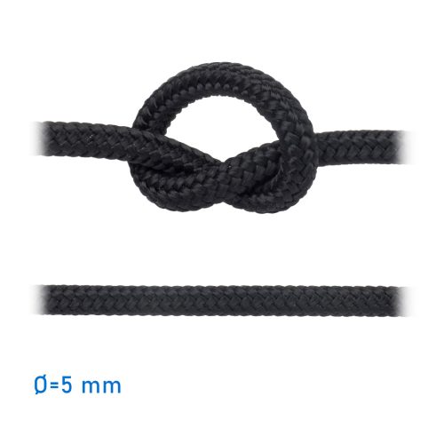 PP fonatolt felúszó kötél fekete 5 mm