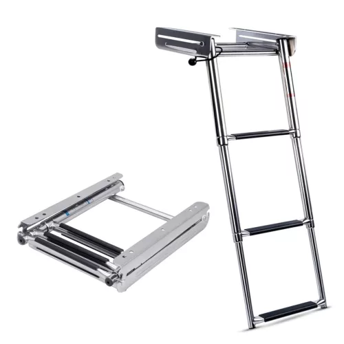Fürdőlétra platform kitolható 90/29cm 3 fokos inox 