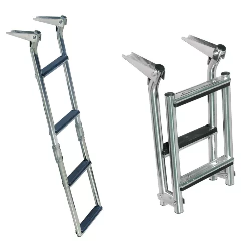 Fürdőlétra platform felhajtható 95/23 cm 4 fokos inox
