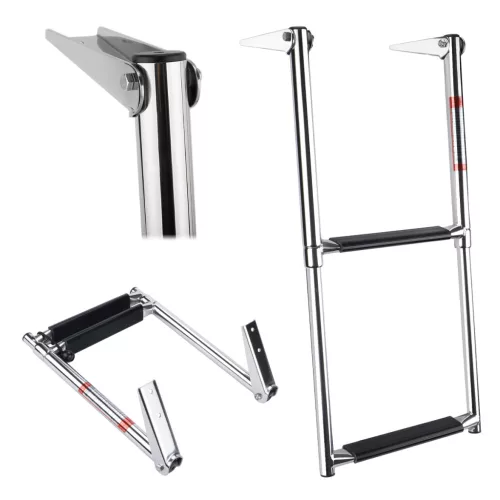 Fürdőlétra platform kitolható „SPIRIT” 60/25 cm 2 fokos inox