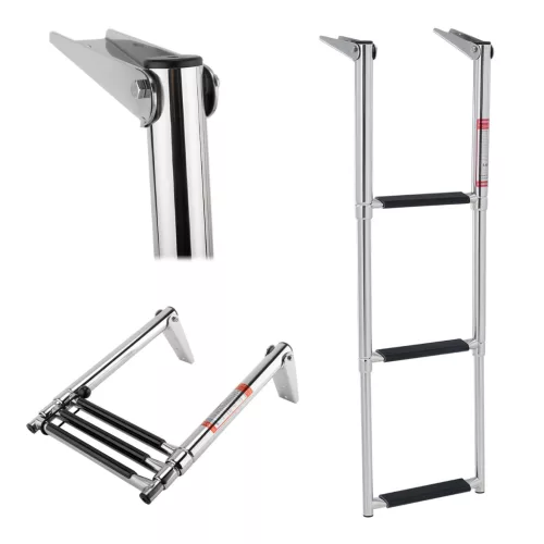 Fürdőlétra platform kitolható „SPIRIT” 87,5/29 cm 3 fokos inox