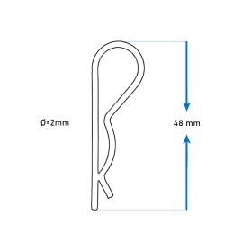 Rugós stift 2×48 mm inox