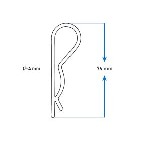 Rugós stift 4×76 mm inox