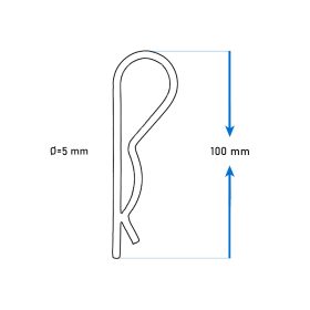 Rugós stift 5×100 mm inox