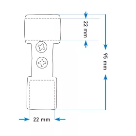 Bimini-elagazo-muanyag-fekete-22-mm