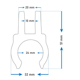 Biminitalp korlátra Ø25 mm fekete műanyag 