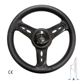 Kormány 3 küllős fém fekete Ø350 mm T32 SAVORETTI