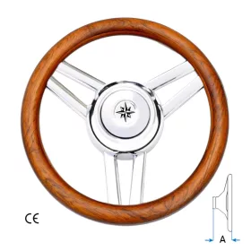   Kormány "GENIUS" 3 küllős teak Ø350 mm T25 SAVORETTI