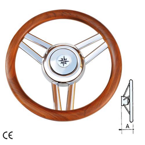 Kormány 3 küllős teak Ø 350 mm GENIUS