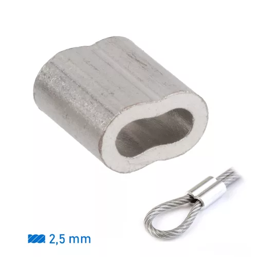 Krimpelő hüvely 2,5 mm kötélhez