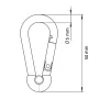 Karabiner kötélvezetővel 5/50 mm inox