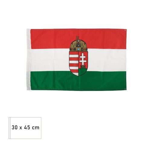 Magyar lobogó címeres 45x30 cm tépőzárral - zászló