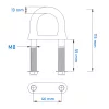 Vonószem talpas M8 U 10x115 mm inox 