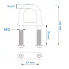 Vonószem talpas M12 U 14x160 mm inox 