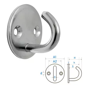 Talpas akasztó kerek 8 mm inox