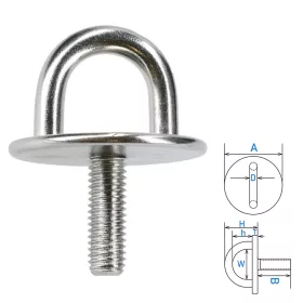 Talpas szem menetes M6 inox