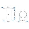 Vízkifolyó cső 52 mm Ø 18 mm fekete átvezető