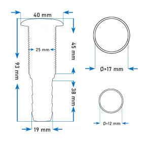 Vízkifolyó csőcsonkkal Ø19/93 mm fekete