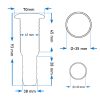 Vízkifolyó cső 93 mm Ø 35 mm fekete csőcsonkkal