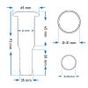 Vízkifolyó cső 93 mm Ø 31 mm fekete csőcsonkkal