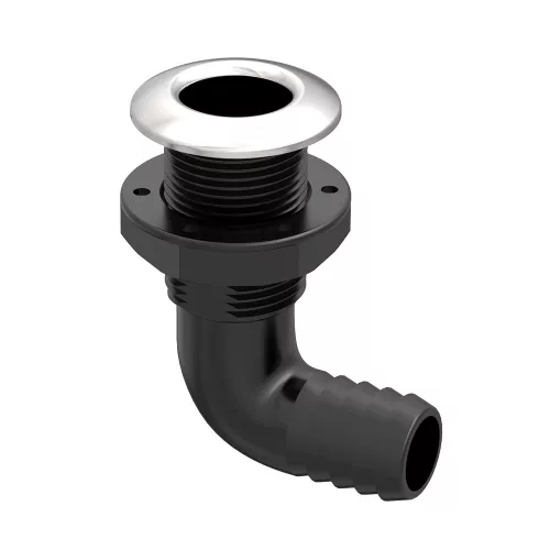 Vízkifolyó 90° csőcsonkkal Ø16 mm inox gyűrűvel SEAFLO
