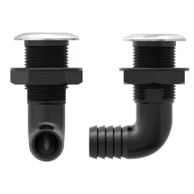   Vízkifolyó 90° csőcsonkkal Ø19 mm inox gyűrűvel SEAFLO