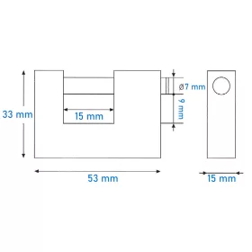Tömb lakat rozsdamentes 53 x 33 mm