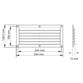 Szellőzőrács műanyag fehér 264 x 126,5 mm SEAFLO