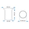 Vízkifolyó cső 62 mm Ø 25 mm fehér