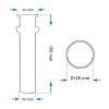 Vízkifolyó cső 155 mm Ø 25 mm fekete átvezető