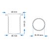 Vízkifolyó cső 63 mm Ø 23 mm fekete átvezető