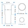 Vízkifolyó cső 100 mm Ø 23 mm fekete csőcsonkkal