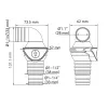 Visszacsapó szelep 33/38 -33 mm 90° SEAFLO
