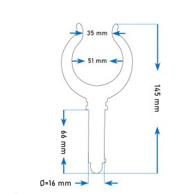 Evezővilla műanyag 51 mm