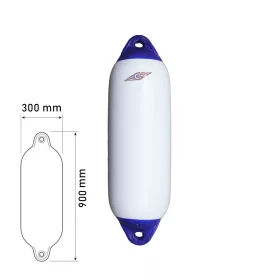 Fender fehér Ø30 × 90 cm kék végű