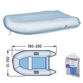 Ponyva gumicsónakhoz 180/200 cm ezüstszürke 300 DEN