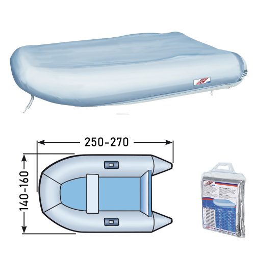 Ponyva gumicsónakhoz 250/270 cm ezüstszürke 300 DEN