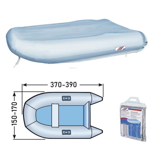 Ponyva gumicsónakhoz 370/390 cm ezüstszürke 300 DEN