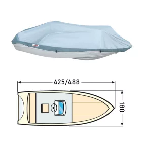 Csónaktakaró ponyva 425/488 cm ezüstszürke 300 DEN