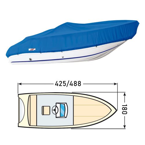 Csónaktakaró ponyva 425/488 cm vastag kék