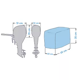   Motortakaró ponyva 15–20 LE - 40 x 65 x 35 cm kék 600 DEN
