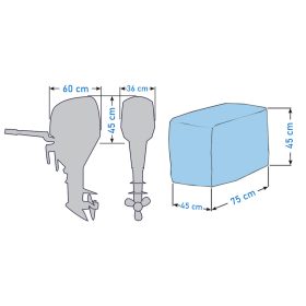 Motortakaró ponyva 40–60 LE 45 x 75 x 45 cm kék 600 DEN