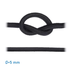 Gumikötél fekete 5 mm GLC