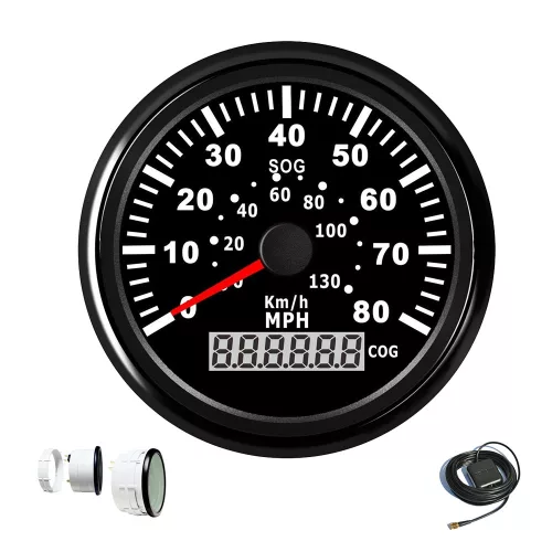 Sebességmérő műszer GPS fekete–fekete 0–130 km/h