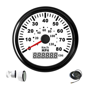 Sebességmérő műszer GPS fekete–fehér 0–130 km/h
