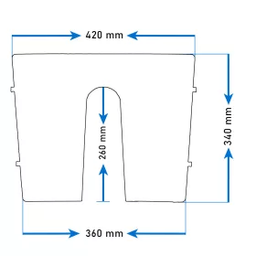 Fartükör rezgéscsillapító műanyag szürke 420x340 mm