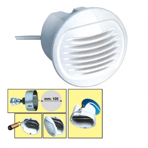 Kürt beépíthető kerek fehér Ø110mm 12V